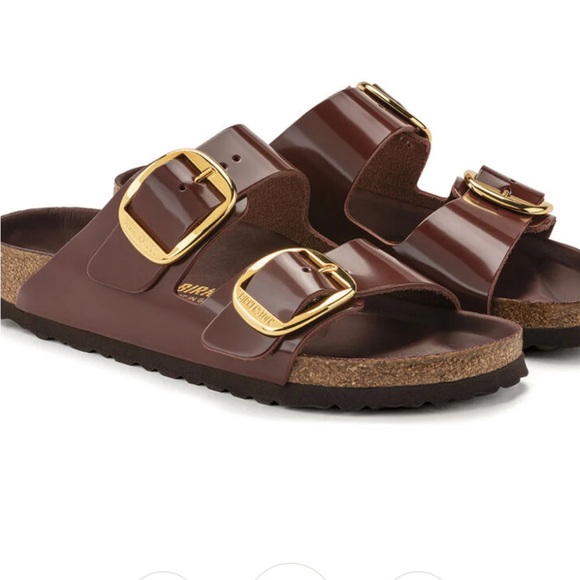 Birkenstock Arizona Big Buckle High Shine in Chocolate - Picture 1 of 9